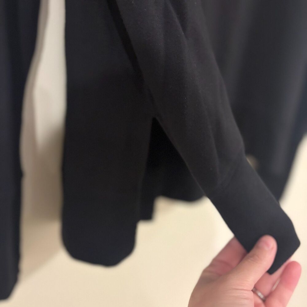Athleta Long Sleeve Cotton Blend Pullover Sweatshirt Black Small - Picture 3 of 7